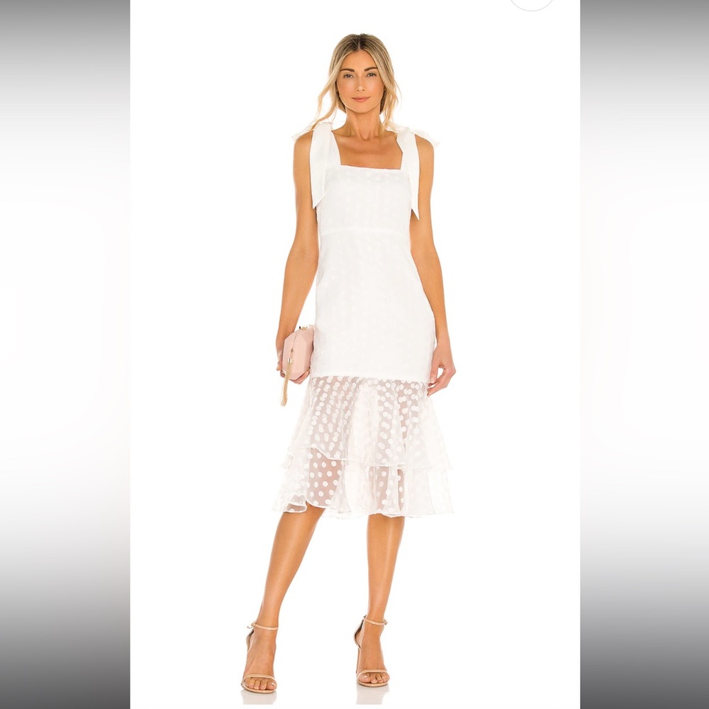 Lovers + Friends Midi Dress In White Gem